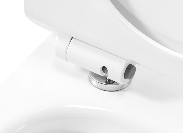 Rea Carter Rimless, závesné WC misa 490x370x325 mm + toaletné WC sedadlo, biela lesklá, REA-C1400