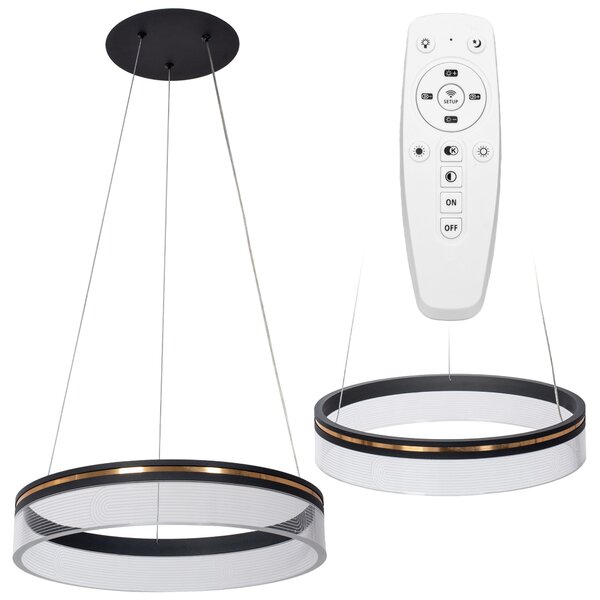 Toolight Toolight, LED závesné svietidlo 40cm APP1191-CP, čierna-zlatá, OSW-40022