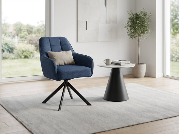 Odkladací stolík HILL Ø 50 cm, bielo-čierny