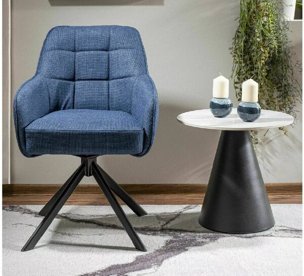 Odkladací stolík HILL Ø 50 cm, bielo-čierny
