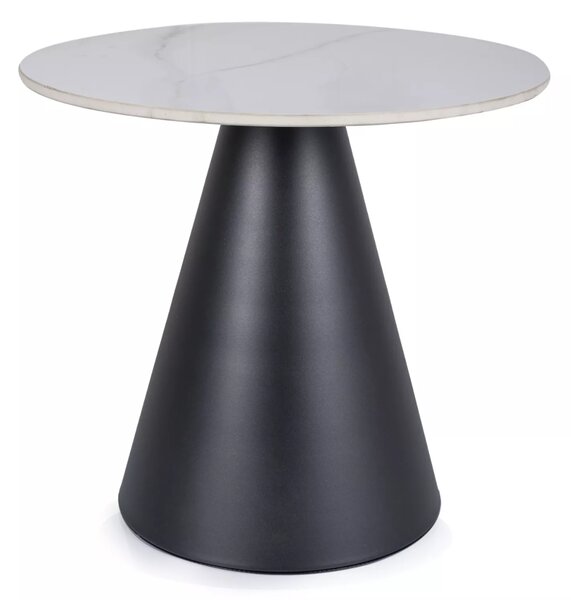 Odkladací stolík HILL Ø 50 cm, bielo-čierny
