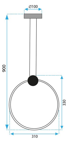 Toolight Toolight, LED stropné svietidlo 30 cm 13W 4000K APP1392-CP, čierna, OSW-00918