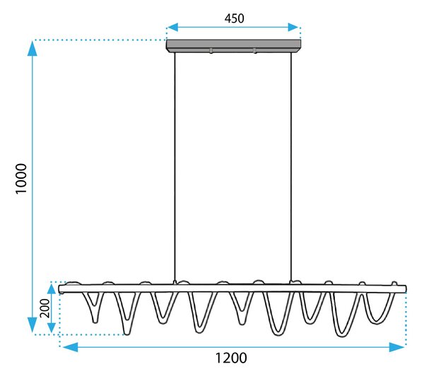 Toolight Toolight, LED stropné svietidlo 120cm 30W 4000K APP1288-CP, čierna-hnedá, OSW-00943