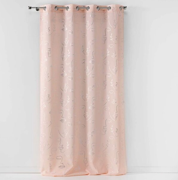 Elegantný záves zdobený lesklým strieborným vzorom 140x260 cm Ružová