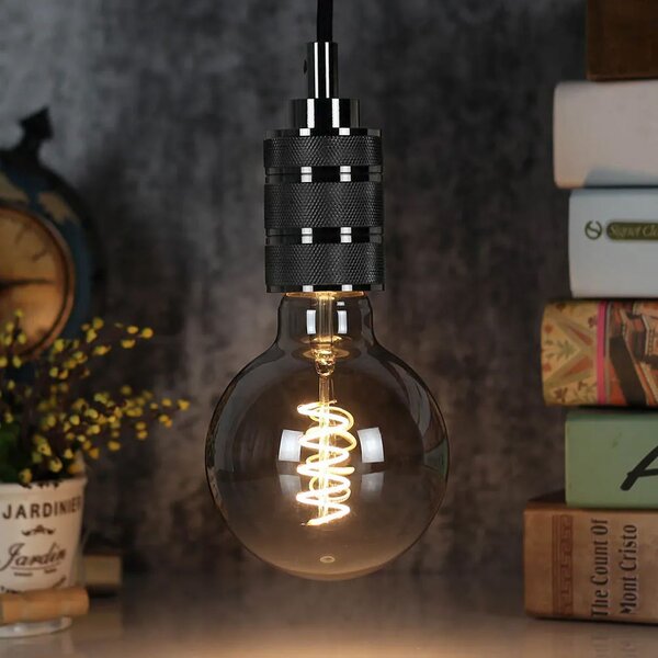Toolight Toolight, závesná stropná lampa 1xE27 APP342-1CP, čierna, OSW-08409