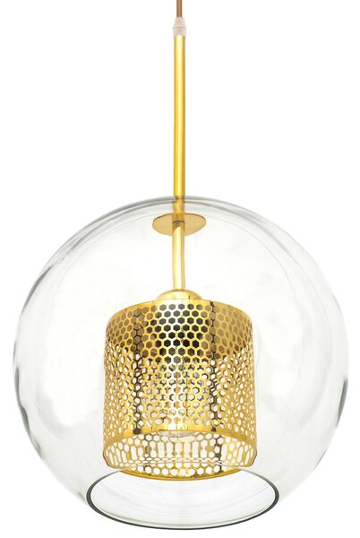 Toolight - závesná sklenená lampa APP555-1CP 25cm, zlatá, OSW-08748