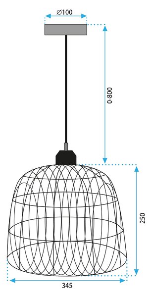 Toolight Boho, stropné svietidlo 35cm 1xE27 APP1351-1CP, OSW-05766