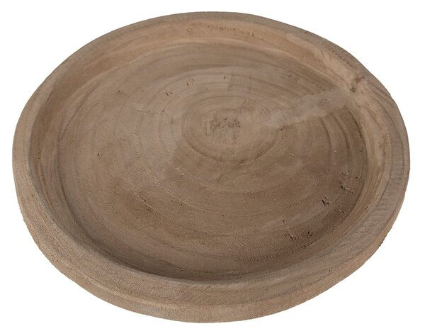 Prírodná dekoratívna drevená servírovacia misa/tanier - Ø 26*3 cm - Clayre & Eef