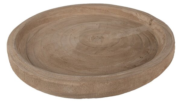 Prírodná dekoratívna drevená servírovacia misa/tanier - Ø 26*3 cm - Clayre & Eef