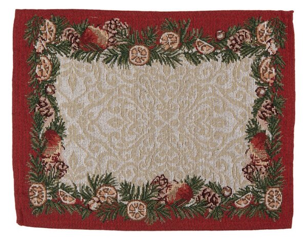 6ks látkové prestieranie s vianočným stromčekom - 33*45 cm - Clayre & Eef