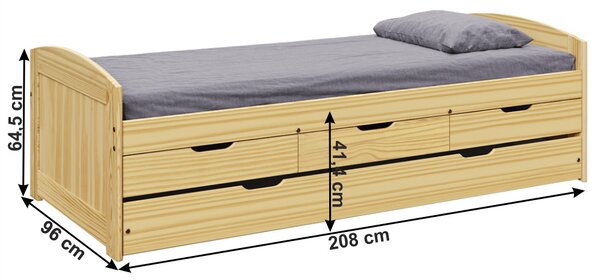 NovýNábytok.sk Jednolôžková posteľ 90x200 cm Marcy (hnedá). Vlastná spoľahlivá doprava až k Vám domov. 1040258
