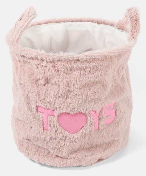 Sinsay - Úložný kôš s nápisom TOYS - pastelová ružová