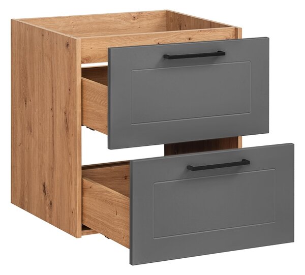 Comad Kúpeľňová skrinka pod umývadlo Madera Grey 60 grafit/dub artisan