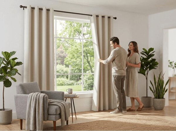 Bielo-krémový záves OXFORD 140x250 cm Zavesenie: Riasiaca páska