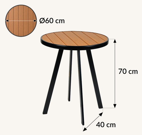 Dekorstudio Balkónová súprava nábytku POLA + CAVO - Čierna + natural