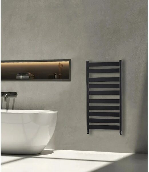 CERANO - Kúpeľňový radiátor Marco - bočné pripojenie - 816W - čierna matná - 1125x550 mm