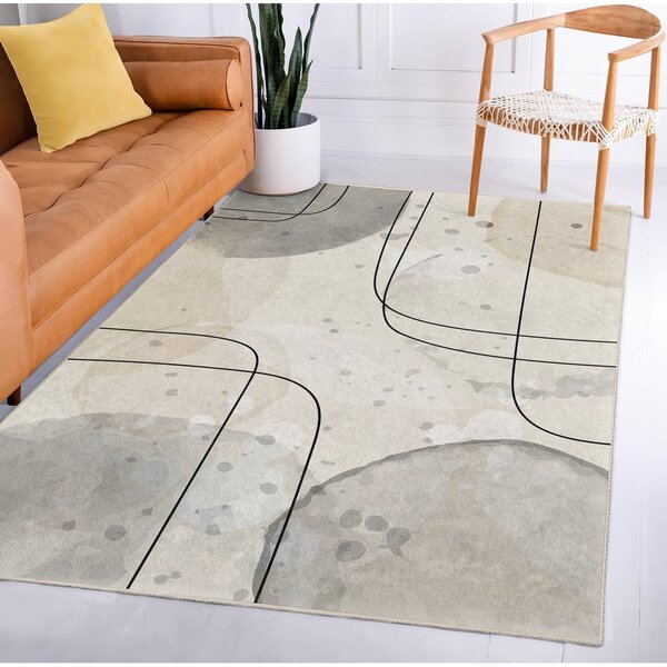 Sivo-krémový prateľný koberec 160x230 cm Simple Lines – Mila Home