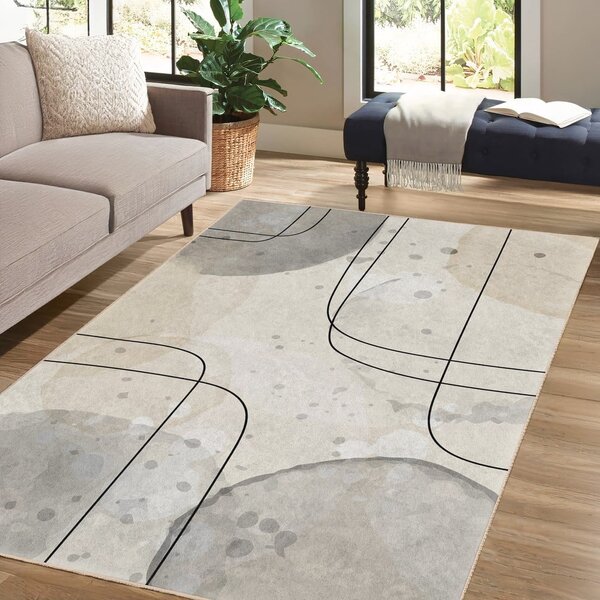 Sivo-krémový prateľný koberec 160x230 cm Simple Lines – Mila Home