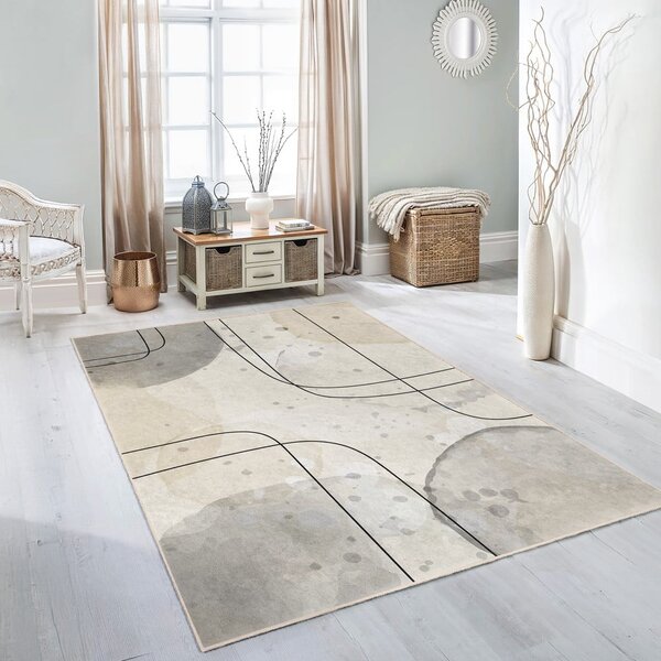 Sivo-krémový prateľný koberec 160x230 cm Simple Lines – Mila Home