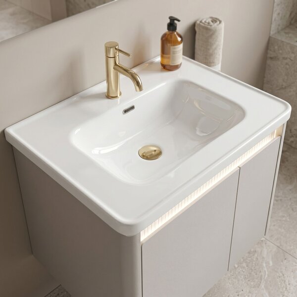 Súprava kúpeľňového nábytku s umývadlom Sora DE07-60 Beige 60CM