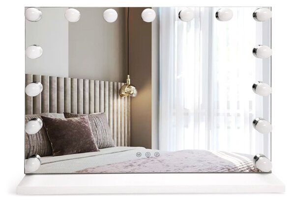 Rea Hollywood, LED zrkadlo, 58x45 cm, biela, HOM-12010