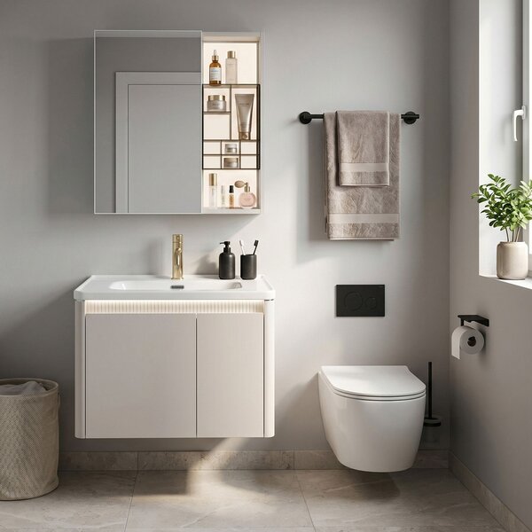 Súprava kúpeľňového nábytku s umývadlom Sora DE07-60 Beige 60CM