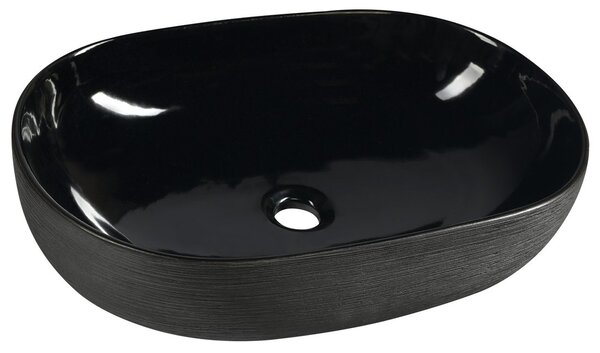 SAPHO PRIORI keramické umývadlo na dosku 60x40 cm, čierna PI031