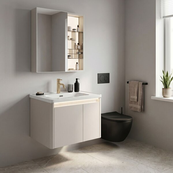 Súprava kúpeľňového nábytku s umývadlom Sora DE07-60 Beige 60CM