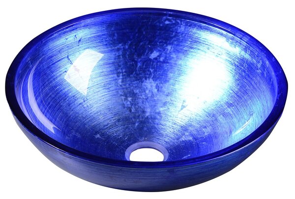SAPHO MURANO BLU, sklenené umývadlo okrúhle 40x14 cm, modrá AL5318-65