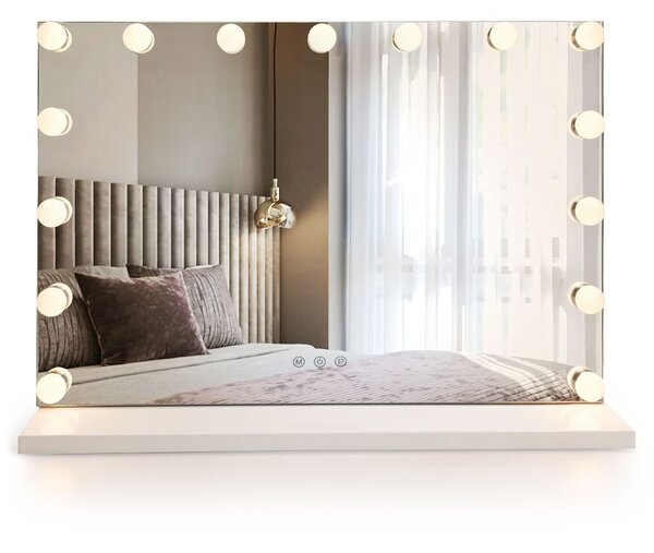 Rea Hollywood, LED zrkadlo 80x60, biela, HOM-12013