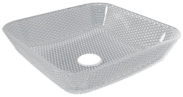 Sapho SKYFALL sklenené gravírované umývadlo, 40x10,5x40 cm, číra