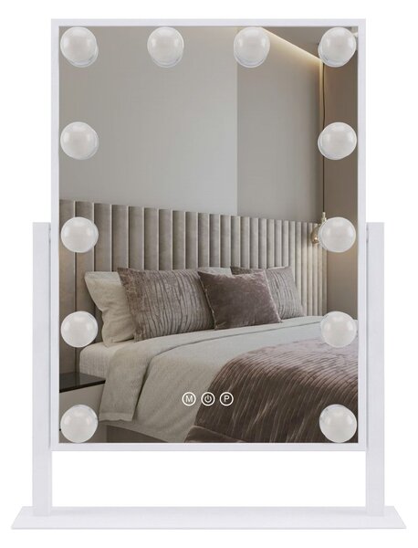 Rea Hollywood, LED zrkadlo, 30x40, biela, HOM-12023