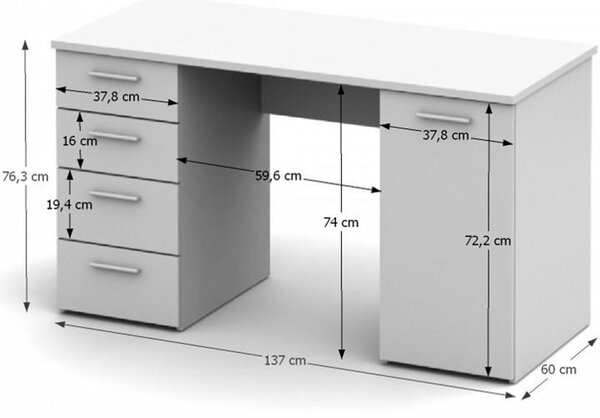 NovýNábytok.sk PC stolík Telur (biela). Vlastná spoľahlivá doprava až k Vám domov. 794099