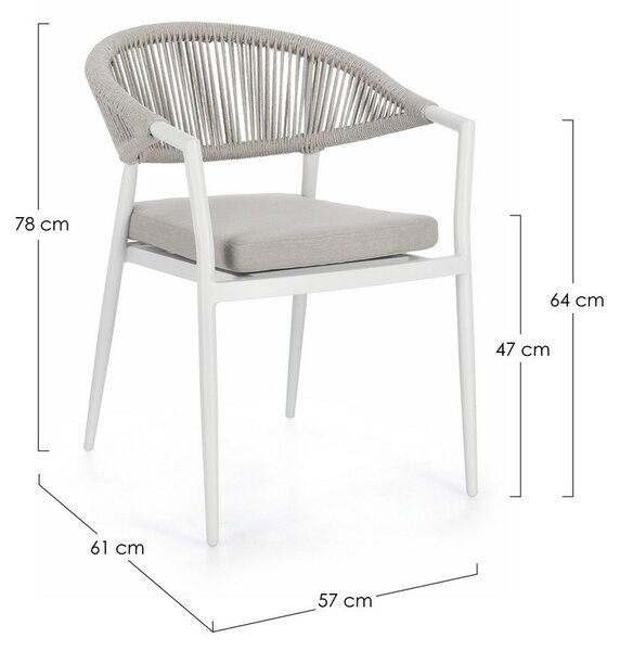 MILLOR WHITE záhradné kreslo