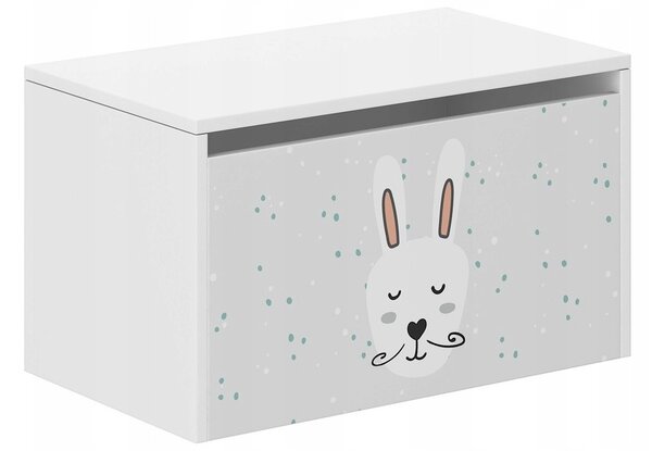 Detský úložný box s fúzatým zajačikom 40x40x69 cm Biela