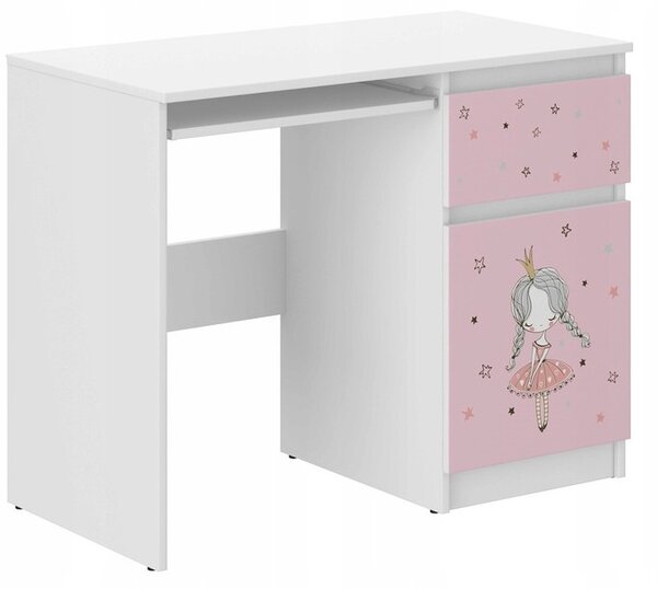 Detský písací stôl ružový s baletkou 77x50x96 cm Ružová