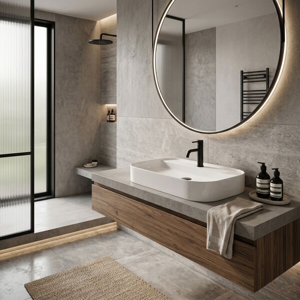 Rea Verona, umývadlo na dosku 650x440x120mm, biela lesklá, REA-U3325