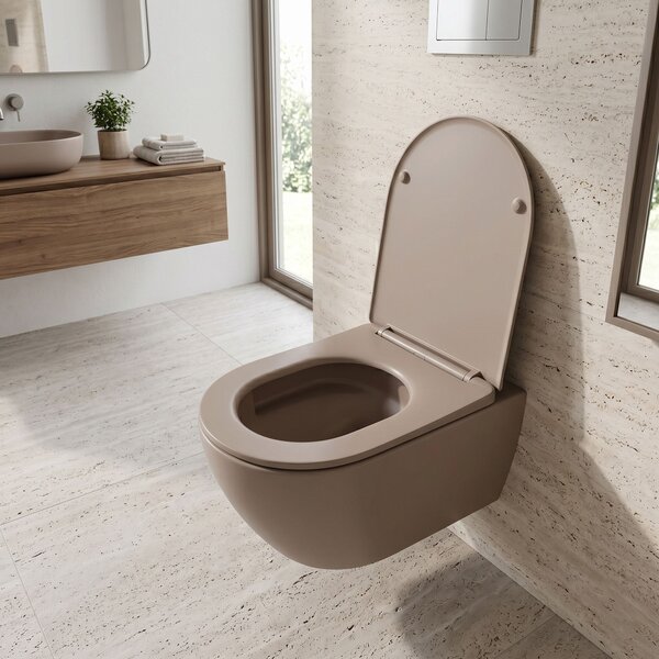 Závesná WC misa REA Focus Tornado Taupe