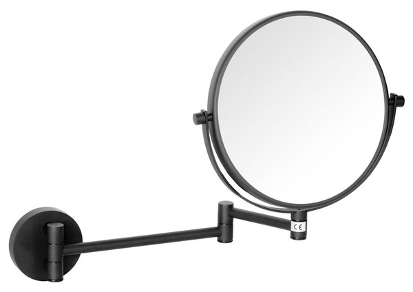 Sapho, X-ROUND BLACK kozmetické zrkadlo závesné priemer 180mm, čierna, XR006B