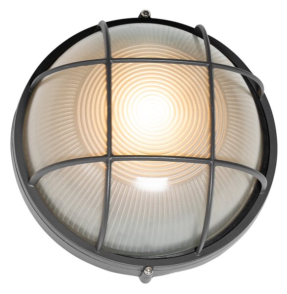 Priemyselná vonkajšia nástenná lampa tmavosivá IP44 - Hanneke