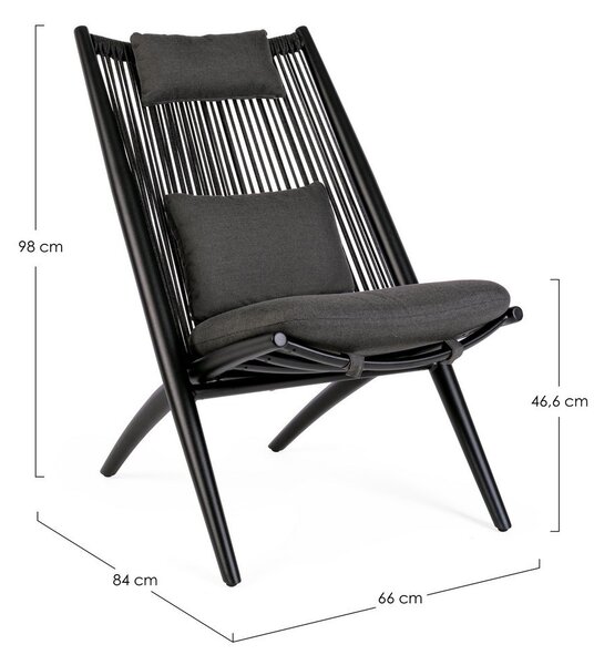 ALOHA BLACK záhradné kreslo