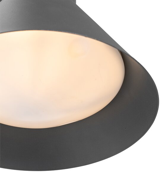 Priemyselná vonkajšia nástenná lampa tmavosivá kužeľ IP44 - Natas