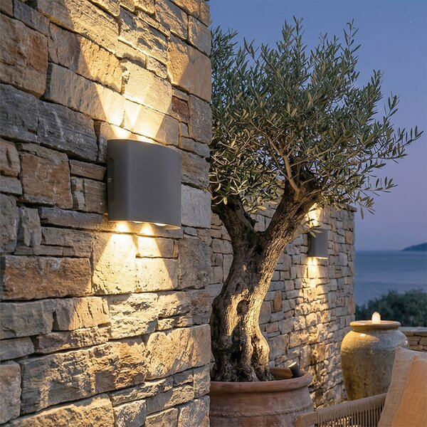 Vonkajšia nástenná lampa tmavosivá vrátane LED 4-svetlo IP54 - Silly