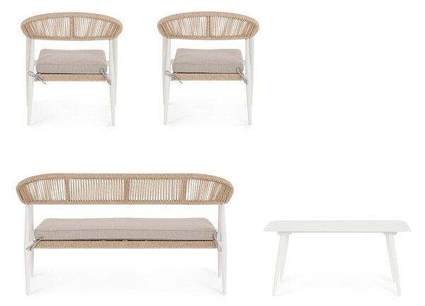 JANDIA WHITE/BEIGE záhradná zostava