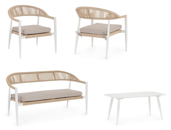 JANDIA WHITE/BEIGE záhradná zostava