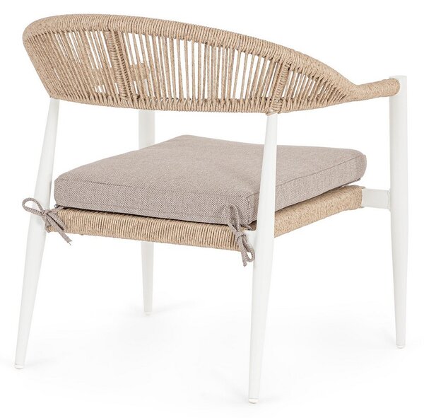 JANDIA WHITE/BEIGE záhradné kreslo