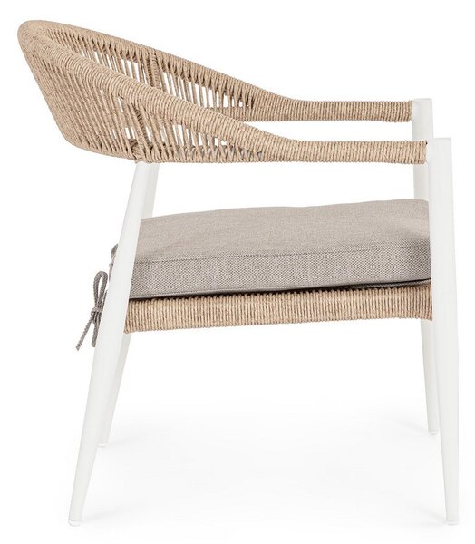 JANDIA WHITE/BEIGE záhradné kreslo