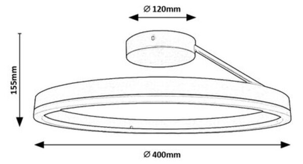 RABALUX 71302 Isaure stropné svietidlo D400mm LED 24W/1600lm 3000+4000+6500K čierna, biela