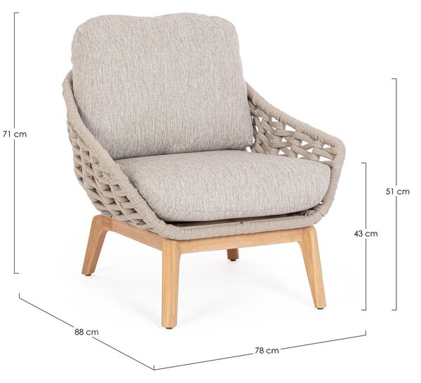 TAMIRES BEIGE záhradné kreslo