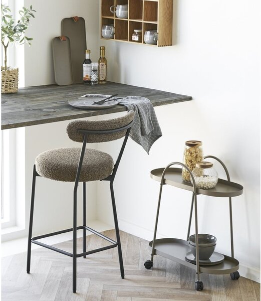Hnedá čalúnená barová stolička (výška sedadla 65 cm) Badalona – House Nordic